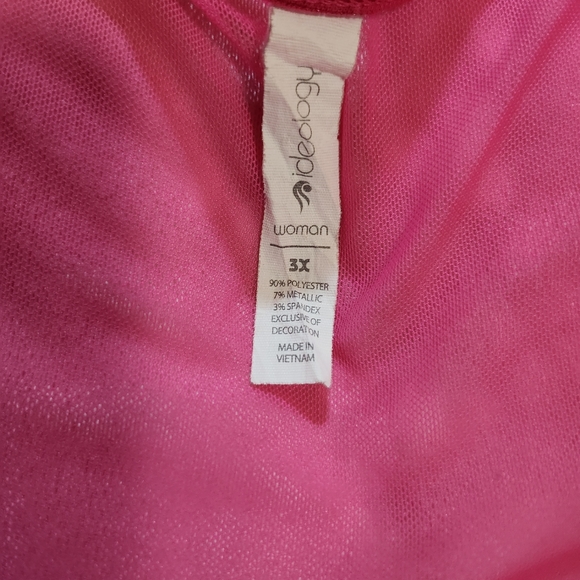 Ideology Plus Size Activewear Top Pink Neon Sz 3X - Picture 7 of 9